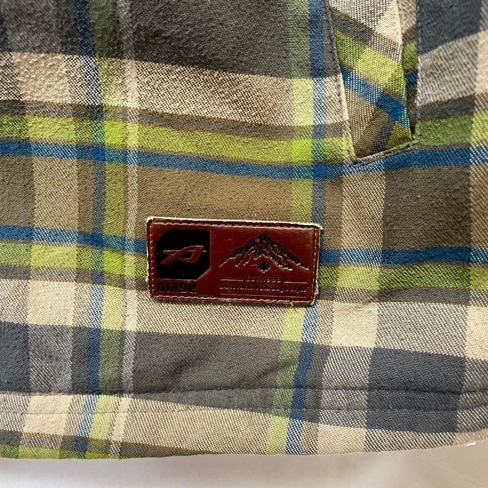 Orage plaid quilted flannel jacket men's L Canada outdoor ski‎